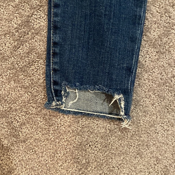 Good American Good Waist size 4 / 27 jeans step hem indigo 28” inseam - worn 1x - Picture 2 of 5